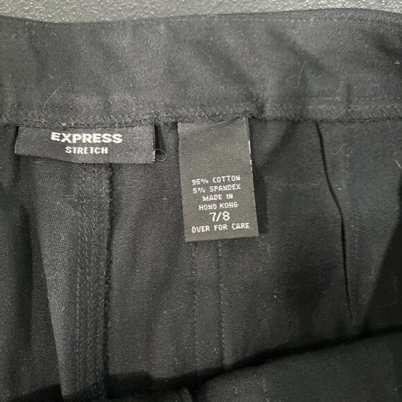 Express Stretch Y2K Lace Up Dress Pants Womens Size 7/8 Black Flare 90s Low Rise - Picture 4 of 8